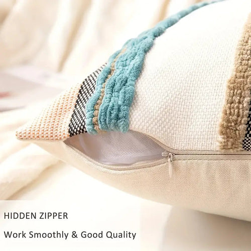 Boho Striped Chenille Throw Pillowcases
