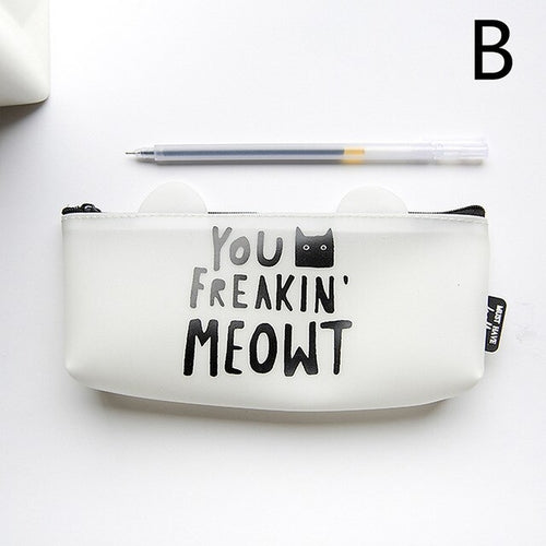 1pc PU Pencil Bag Cute Cat Pencil Case School