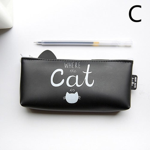 1pc PU Pencil Bag Cute Cat Pencil Case School