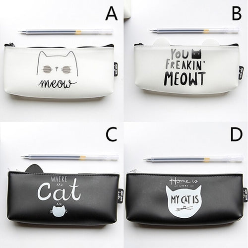 1pc PU Pencil Bag Cute Cat Pencil Case School