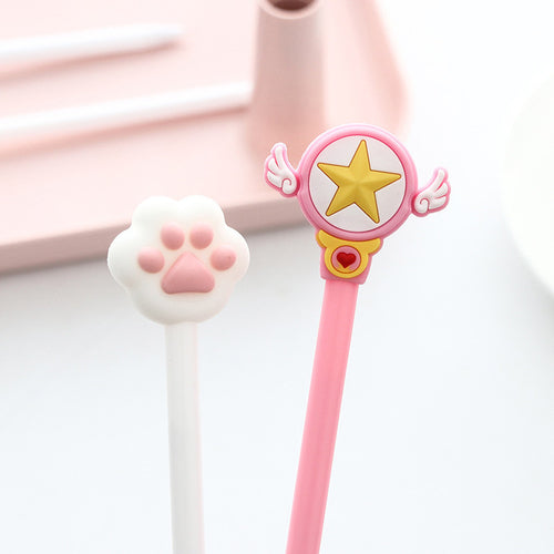 2 Pcs Magic wand gel pen Cat claw 0.5mm Cute