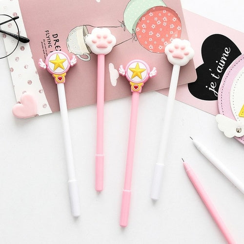 2 Pcs Magic wand gel pen Cat claw 0.5mm Cute