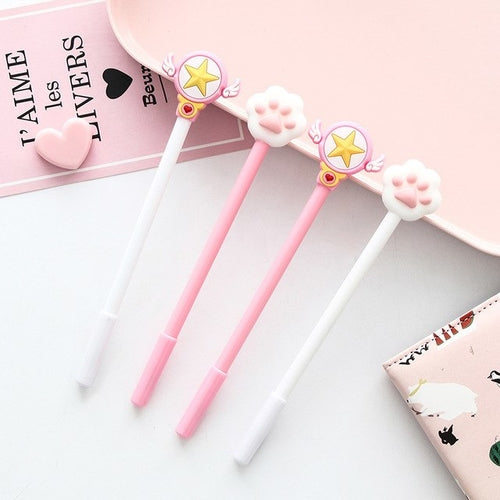 2 Pcs Magic wand gel pen Cat claw 0.5mm Cute