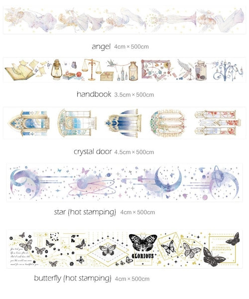 3.5 4.5cm*5m Cute Star Butterfly Gold Washi