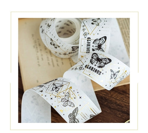 3.5 4.5cm*5m Cute Star Butterfly Gold Washi