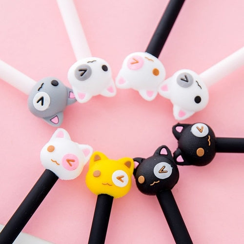 4 Pcs/Lot Cute kitten Gel pens gel pen Luminous