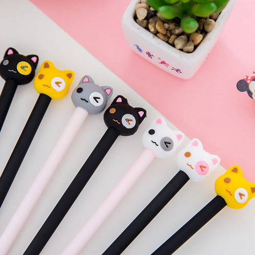 4 Pcs/Lot Cute kitten Gel pens gel pen Luminous