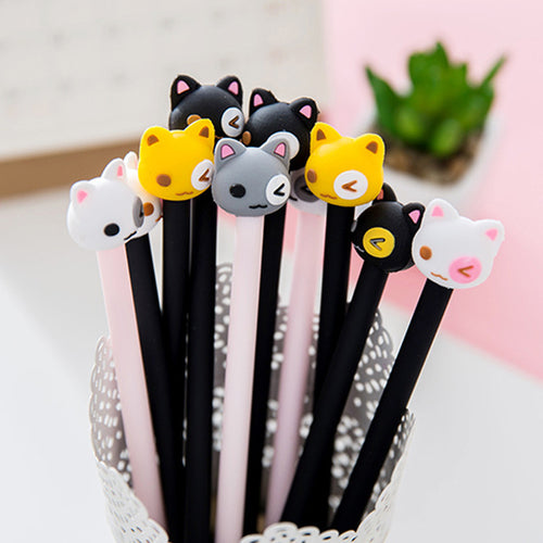 4 Pcs/Lot Cute kitten Gel pens gel pen Luminous