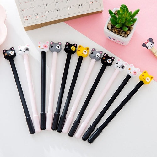 4 Pcs/Lot Cute kitten Gel pens gel pen Luminous