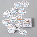 45PCS/PACK Cute Bowl Cat Sticker Diary
