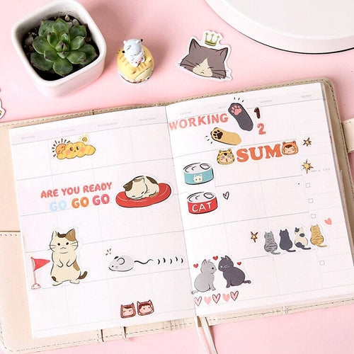 45PCS/PACK Cute Cat Paw Mouse Sticker