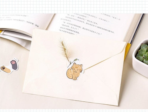 45PCS/PACK Cute Cat Paw Mouse Sticker