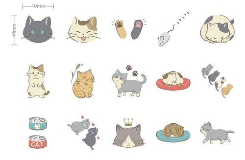 45PCS/PACK Cute Cat Paw Mouse Sticker