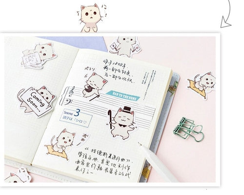 45PCS/PACK Cute Cat Sticker Marker Planner