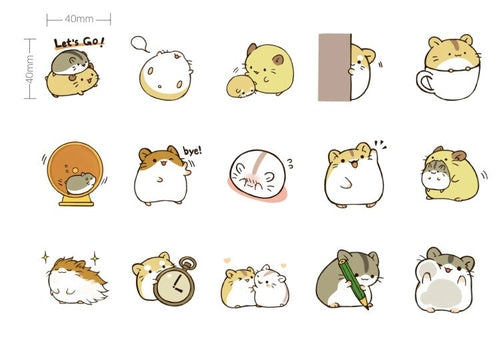 45PCS/PACK Cute Guinea Pig Sticker Marker