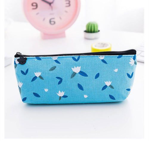 Cute Canvas Floral Pencil Case for girl Pencil Bag