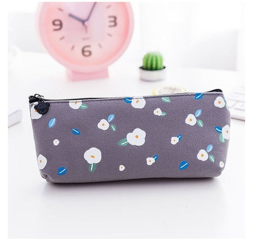 Cute Canvas Floral Pencil Case for girl Pencil Bag
