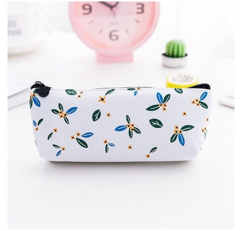 Cute Canvas Floral Pencil Case for girl Pencil Bag
